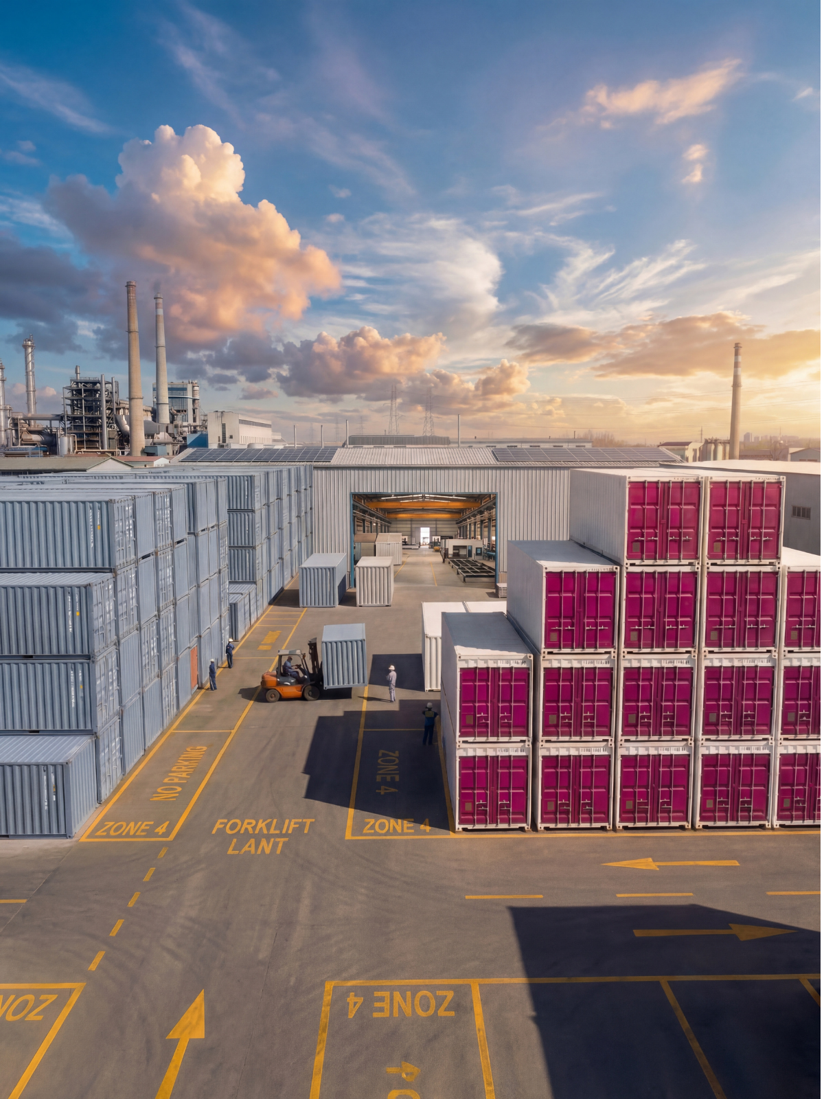 Shipping containers at port